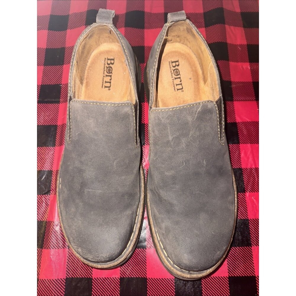 Born Bryson Dark Grey Distressed Mens Loafer Size 13